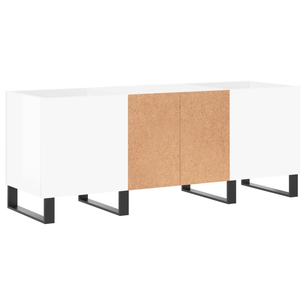 Armoire à disques blanc brillant 121x38x48 cm bois d'ingénierie - XIOS
