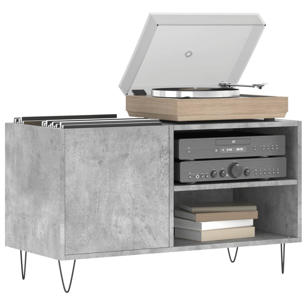 Armoire à disques gris béton 85x38x48 cm bois d'ingénierie - XIOS