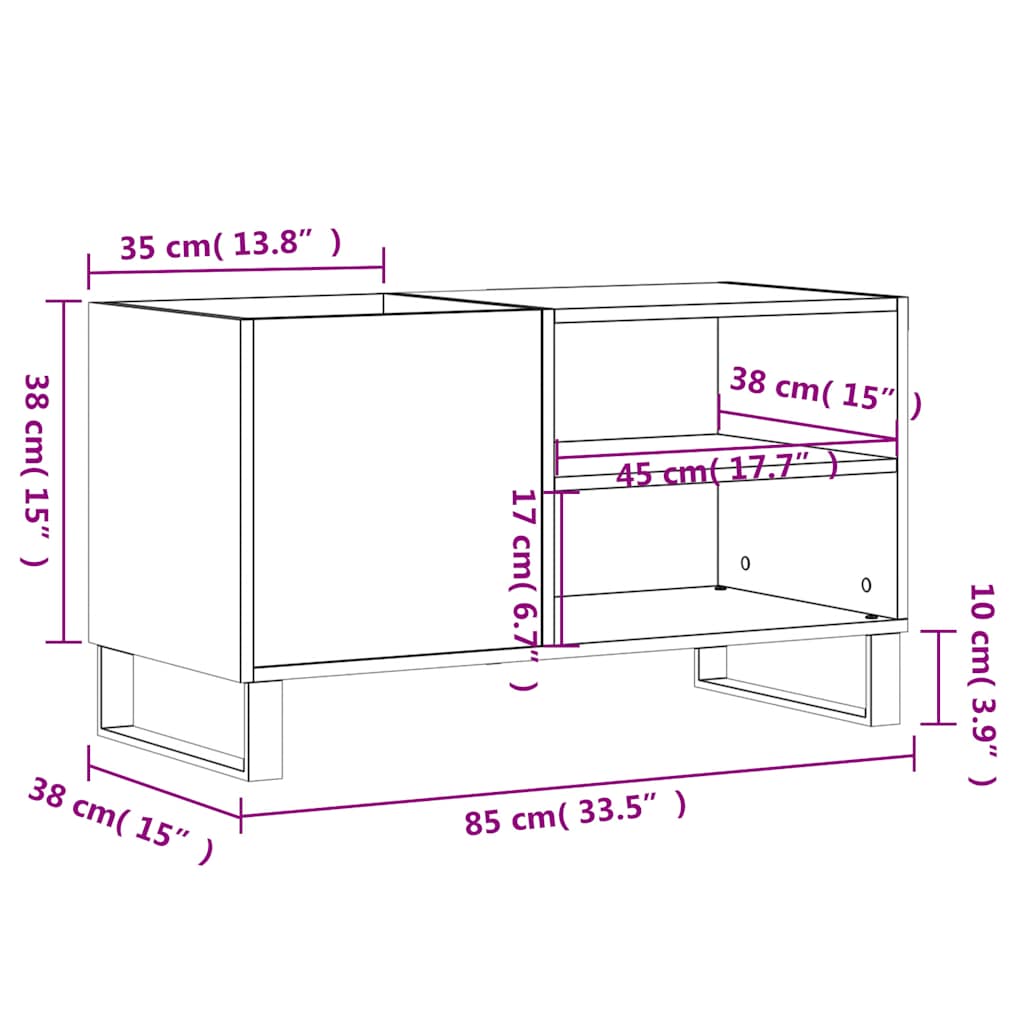Armoire à disques blanc brillant 85x38x48 cm bois d'ingénierie - XIOS