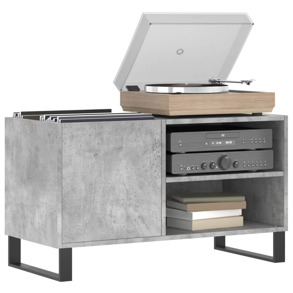 Armoire à disques gris béton 85x38x48 cm bois d'ingénierie - XIOS