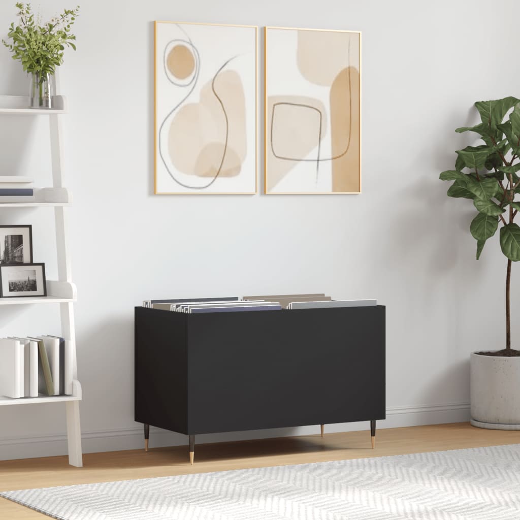 Armoire à disques noir 74,5x38x48 cm bois d'ingénierie - XIOS