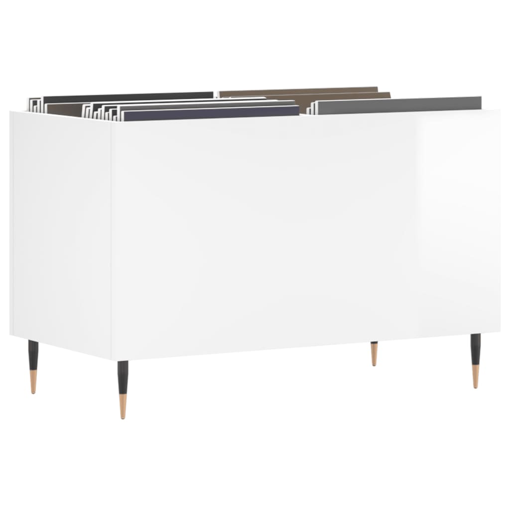 Armoire à disques blanc brillant 74,5x38x48cm bois d'ingénierie - XIOS