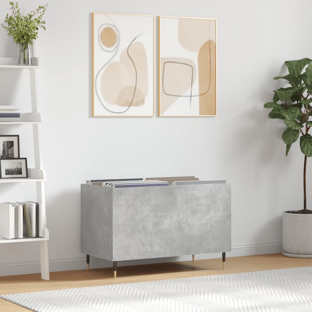 Armoire à disques gris béton 74,5x38x48 cm bois d'ingénierie - XIOS