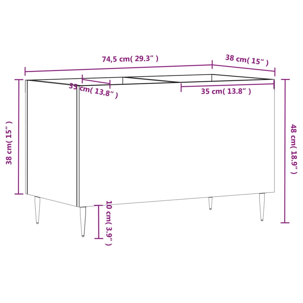 Armoire à disques sonoma gris 74,5x38x48 cm bois d'ingénierie - XIOS