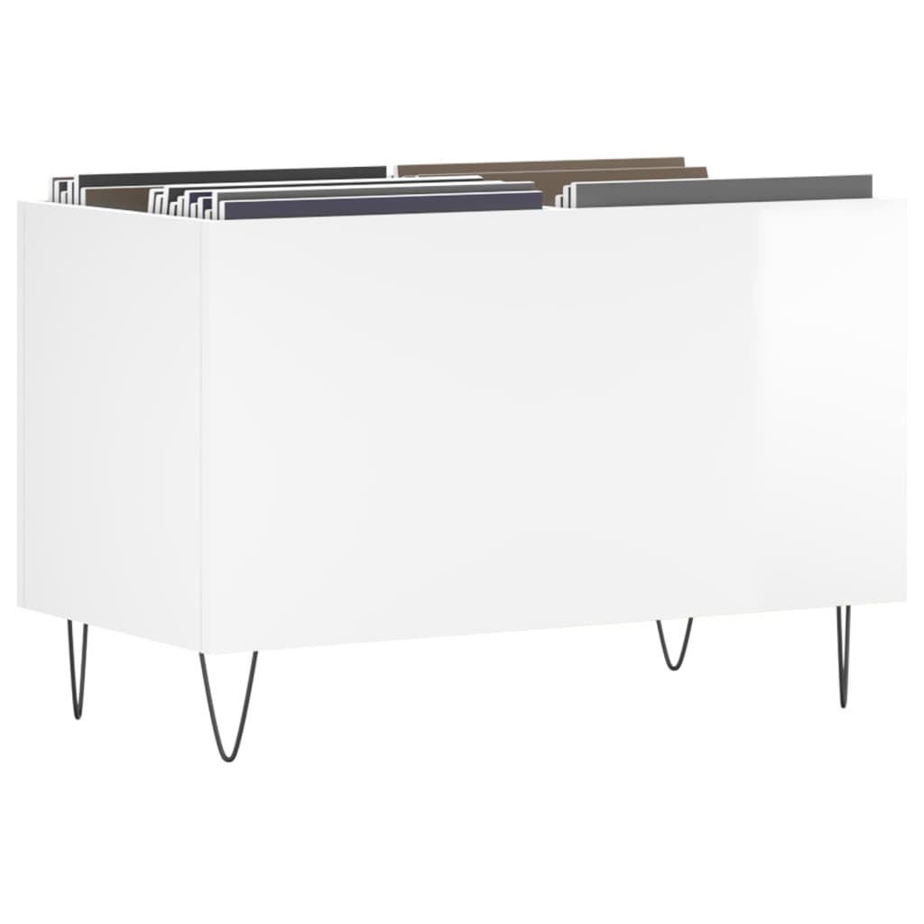 Armoire à disques blanc brillant 74,5x38x48cm bois d'ingénierie - XIOS