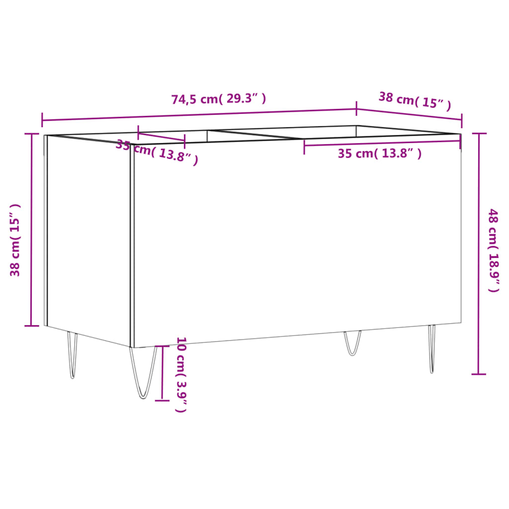 Armoire à disques blanc brillant 74,5x38x48cm bois d'ingénierie - XIOS