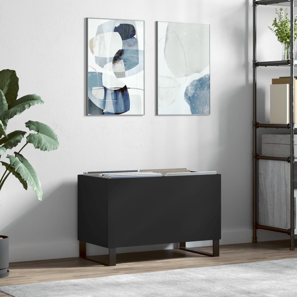 Armoire à disques noir 74,5x38x48 cm bois d'ingénierie - XIOS