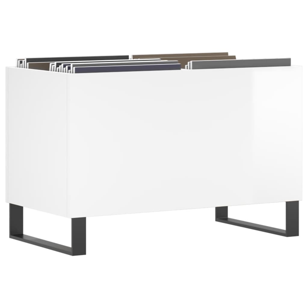 Armoire à disques blanc brillant 74,5x38x48cm bois d'ingénierie - XIOS