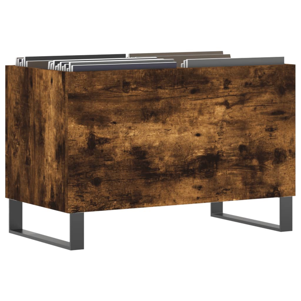 Armoire à disques chêne fumé 74,5x38x48 cm bois d'ingénierie - XIOS