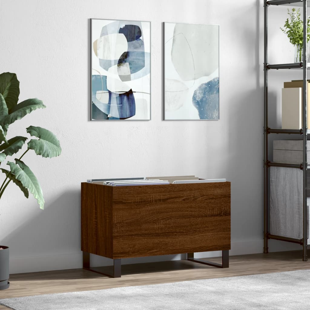 Armoire à disques chêne marron 74,5x38x48 cm bois d'ingénierie - XIOS