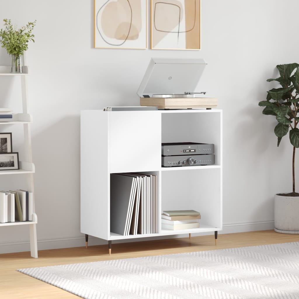 Armoire à disques blanc 84,5x38x89 cm bois d'ingénierie - XIOS