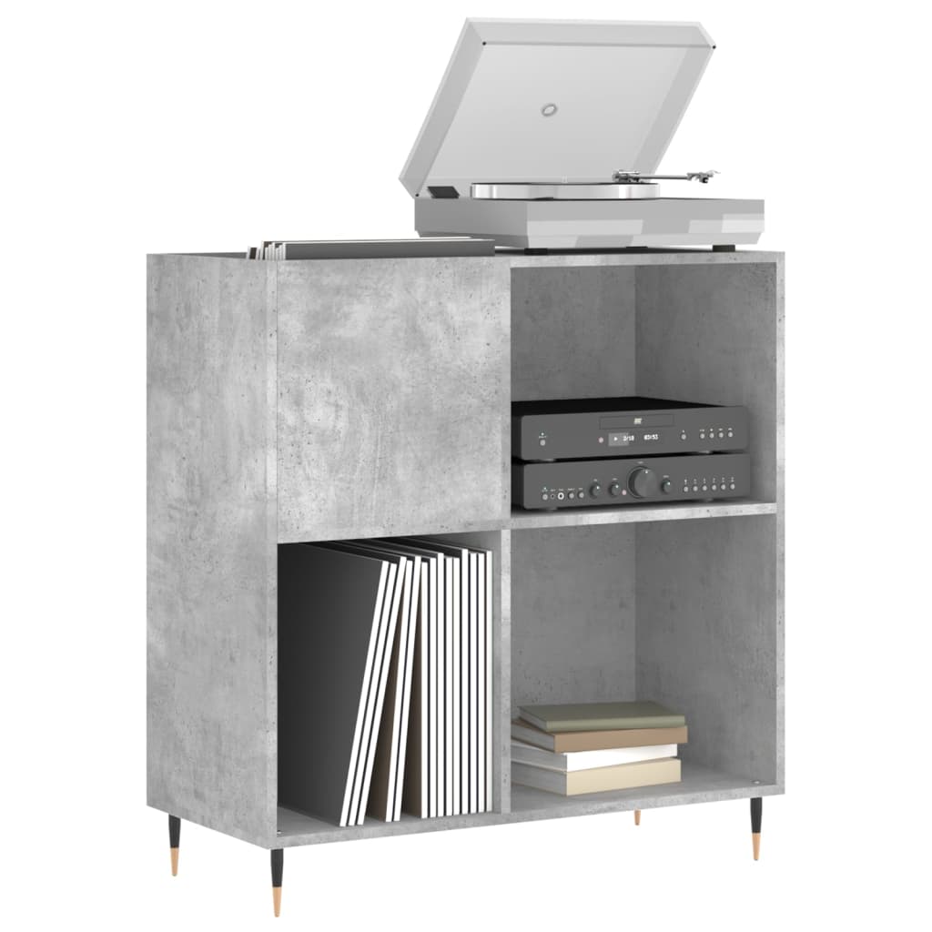 Armoire à disques gris béton 84,5x38x89 cm bois d'ingénierie - XIOS