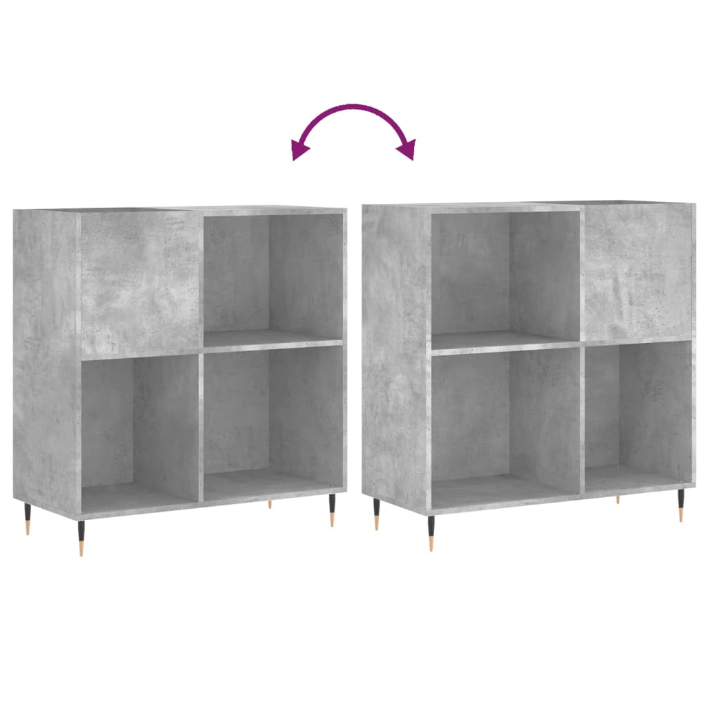 Armoire à disques gris béton 84,5x38x89 cm bois d'ingénierie - XIOS