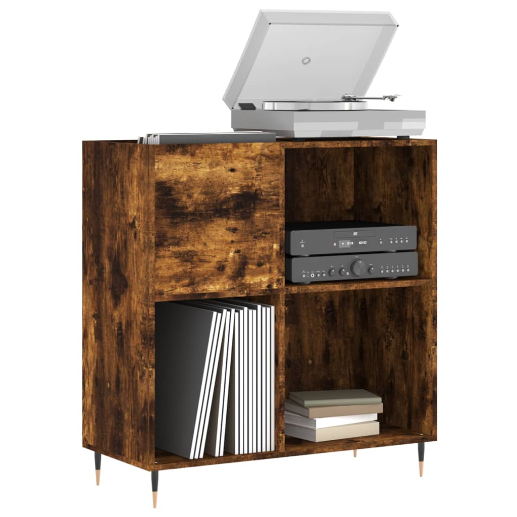 Armoire à disques chêne fumé 84,5x38x89 cm bois d'ingénierie - XIOS