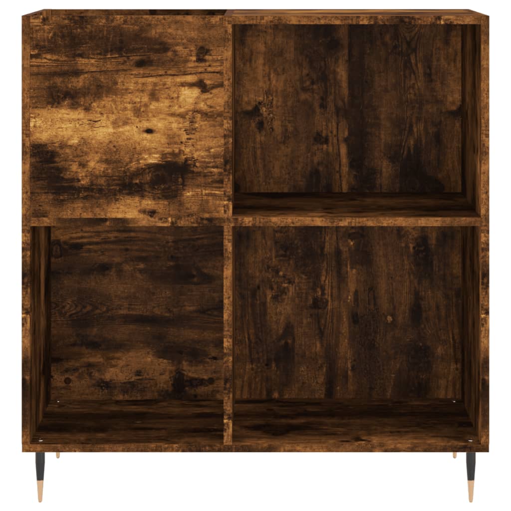 Armoire à disques chêne fumé 84,5x38x89 cm bois d'ingénierie - XIOS