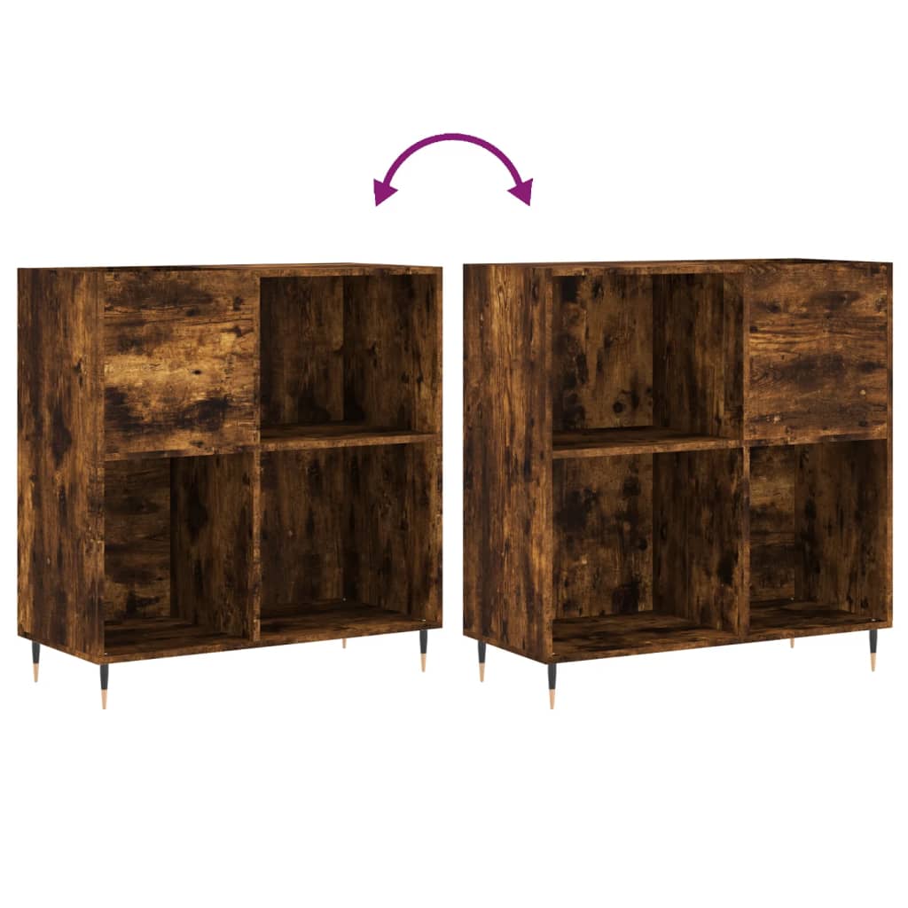Armoire à disques chêne fumé 84,5x38x89 cm bois d'ingénierie - XIOS