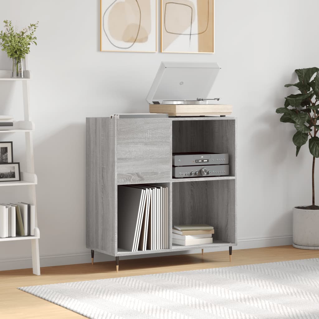 Armoire à disques sonoma gris 84,5x38x89 cm bois d'ingénierie - XIOS