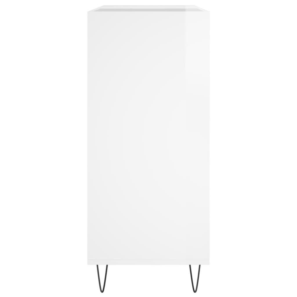 Armoire à disques blanc brillant 84,5x38x89cm bois d'ingénierie - XIOS