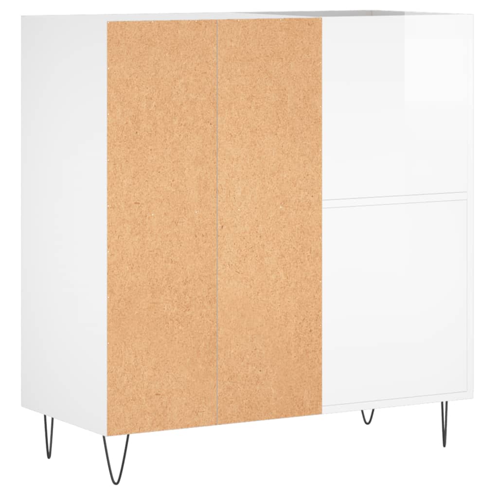 Armoire à disques blanc brillant 84,5x38x89cm bois d'ingénierie - XIOS