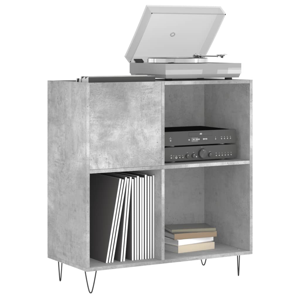 Armoire à disques gris béton 84,5x38x89 cm bois d'ingénierie - XIOS