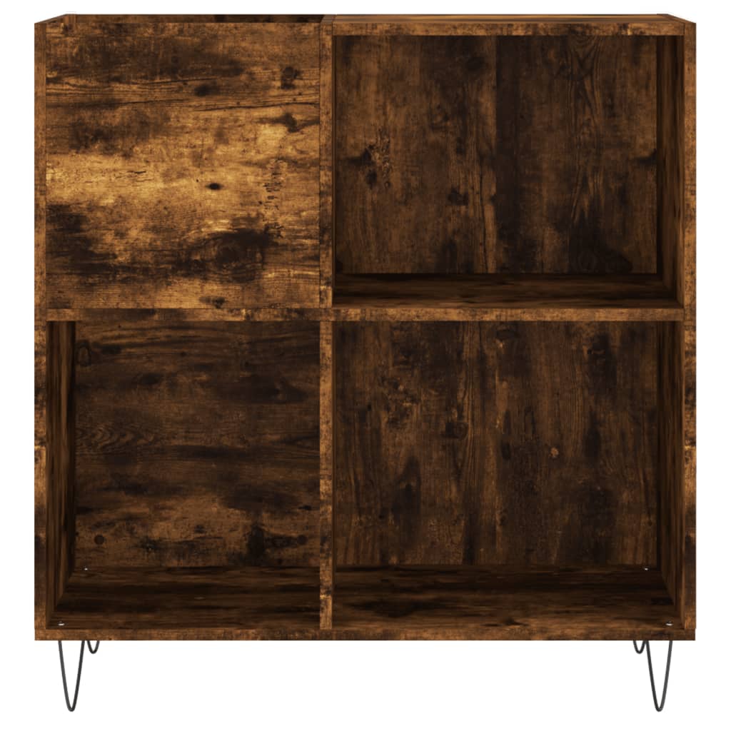 Armoire à disques chêne fumé 84,5x38x89 cm bois d'ingénierie - XIOS