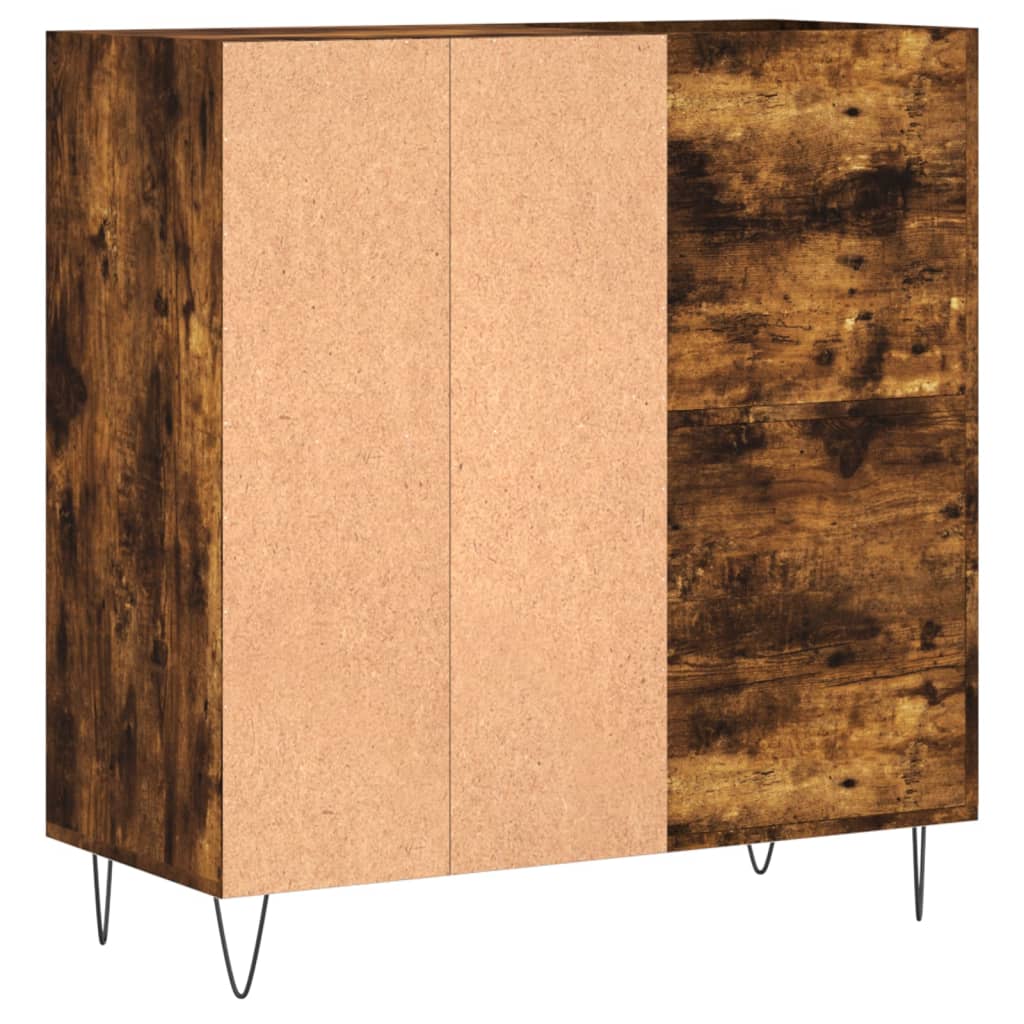 Armoire à disques chêne fumé 84,5x38x89 cm bois d'ingénierie - XIOS