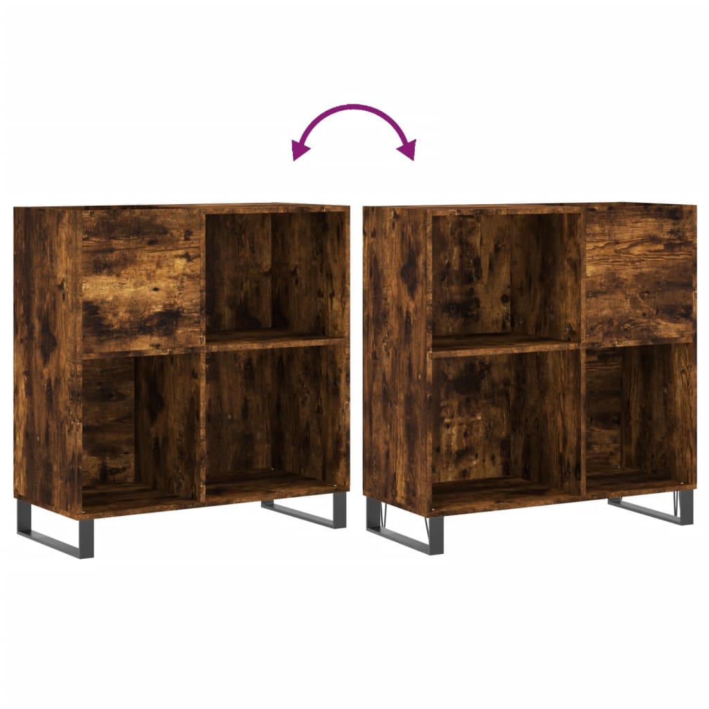 Armoire à disques chêne fumé 84,5x38x89 cm bois d'ingénierie - XIOS