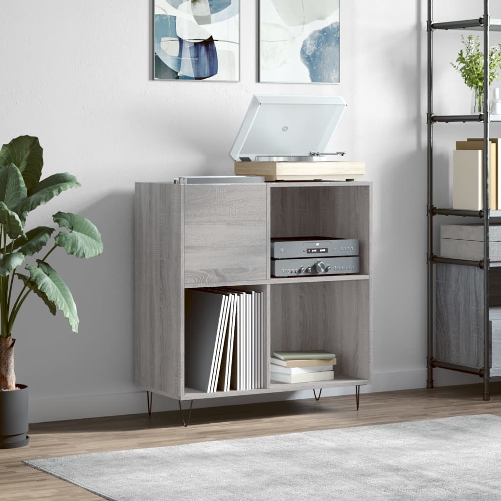 Armoire à disques sonoma gris 84,5x38x89 cm bois d'ingénierie - XIOS