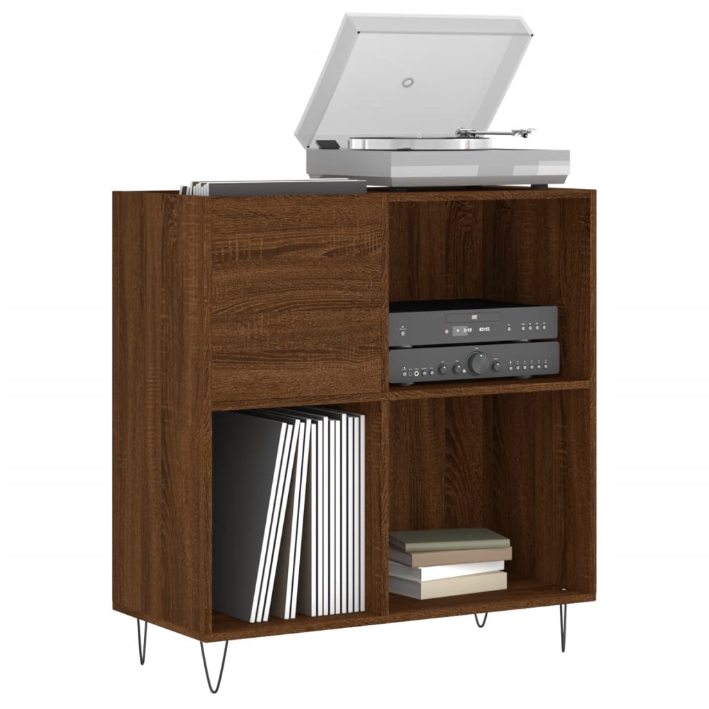 Armoire à disques chêne marron 84,5x38x89 cm bois d'ingénierie - XIOS