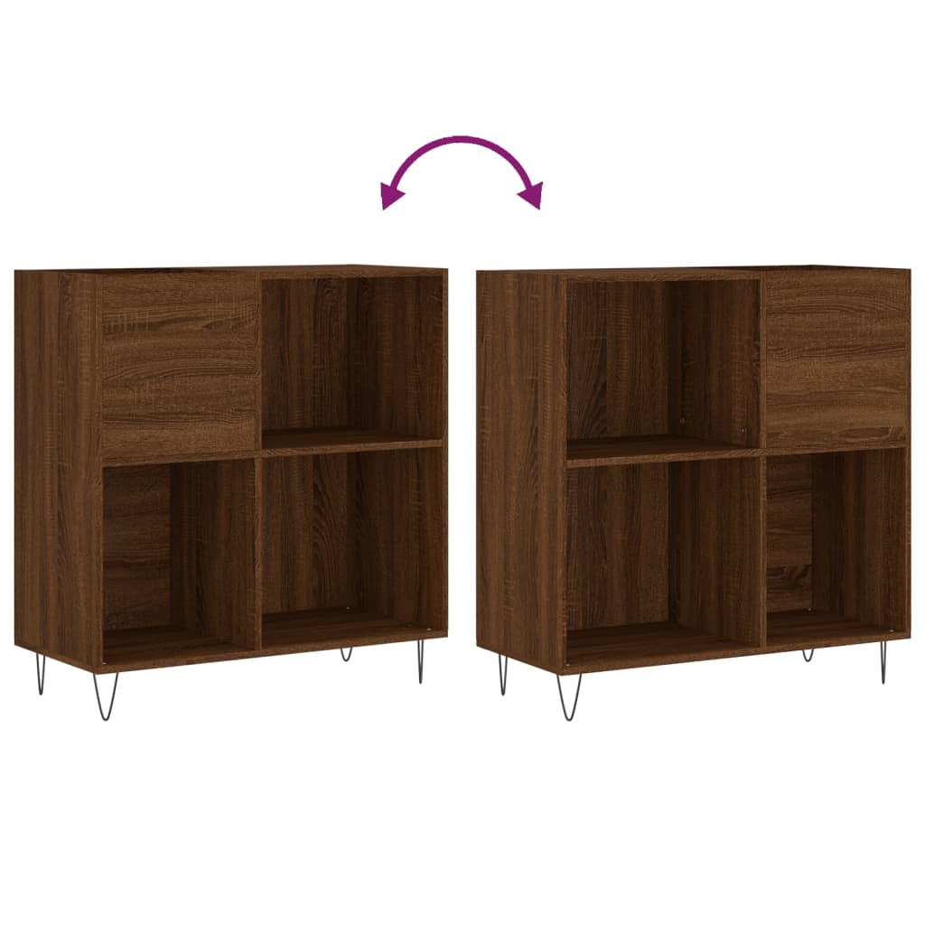 Armoire à disques chêne marron 84,5x38x89 cm bois d'ingénierie - XIOS