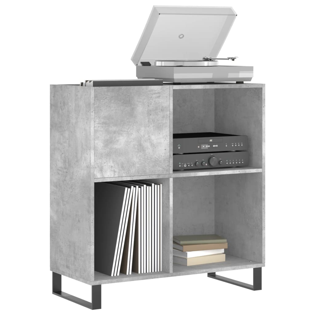 Armoire à disques gris béton 84,5x38x89 cm bois d'ingénierie - XIOS