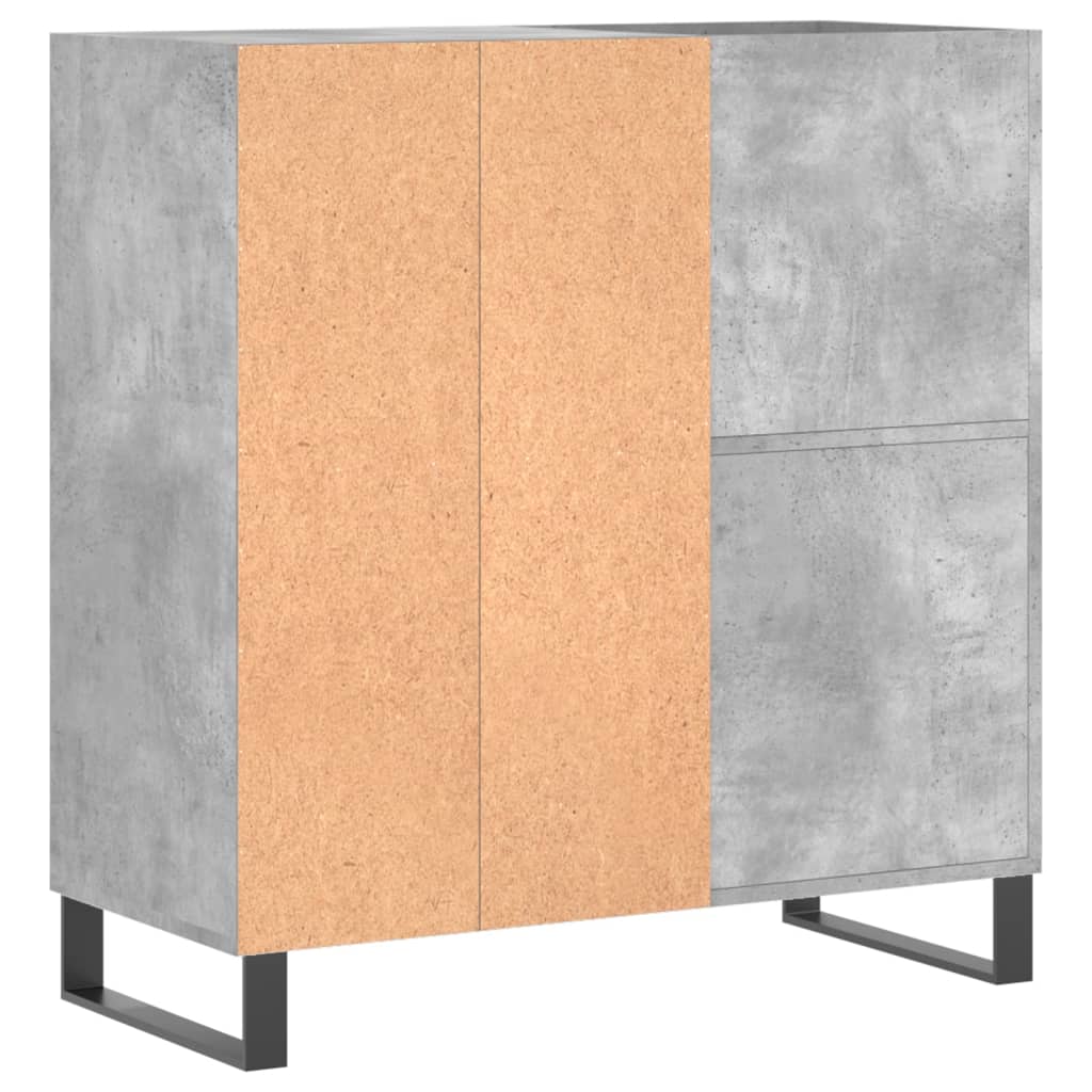 Armoire à disques gris béton 84,5x38x89 cm bois d'ingénierie - XIOS