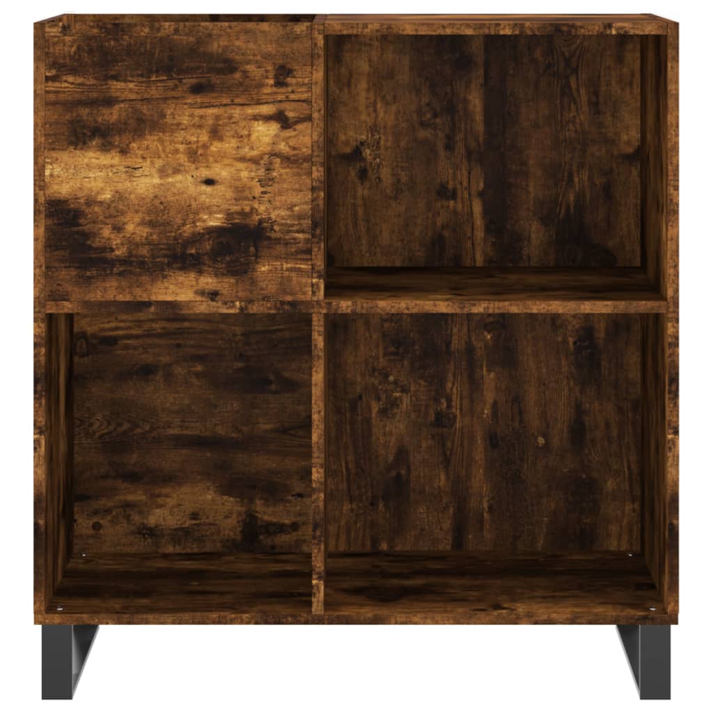 Armoire à disques chêne fumé 84,5x38x89 cm bois d'ingénierie - XIOS