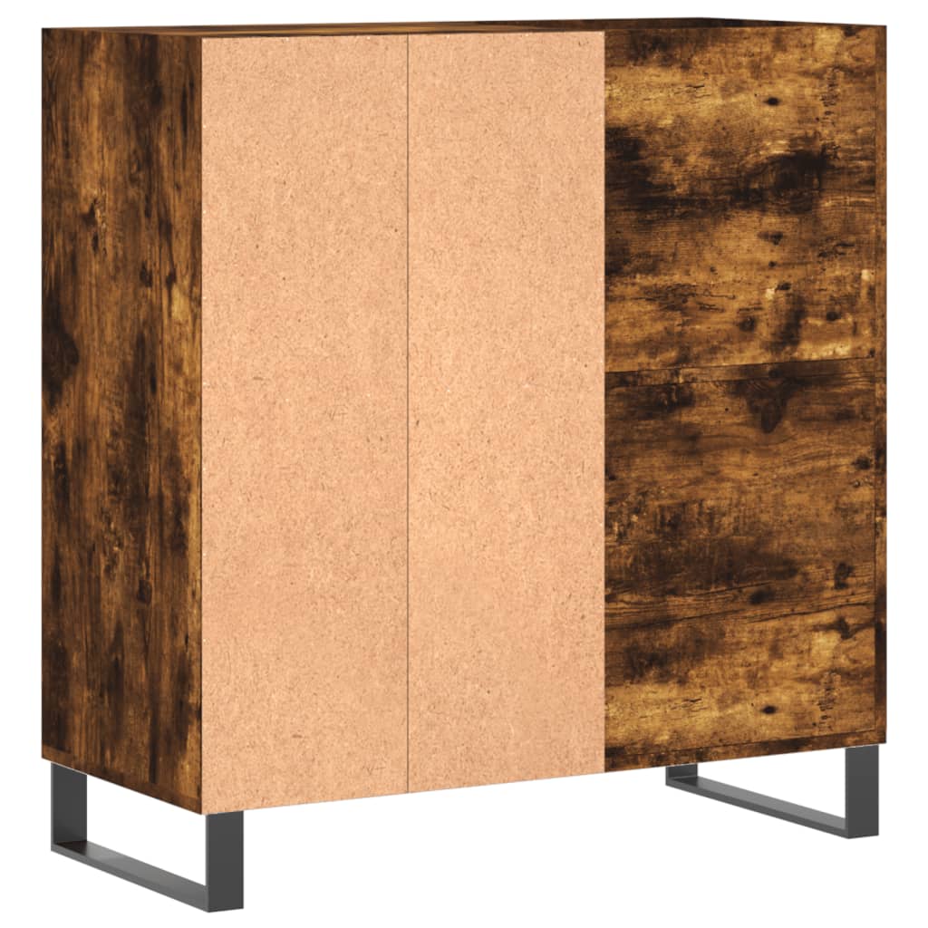 Armoire à disques chêne fumé 84,5x38x89 cm bois d'ingénierie - XIOS