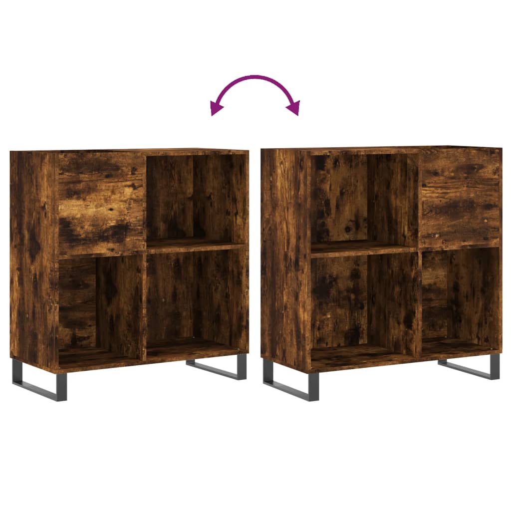 Armoire à disques chêne fumé 84,5x38x89 cm bois d'ingénierie - XIOS