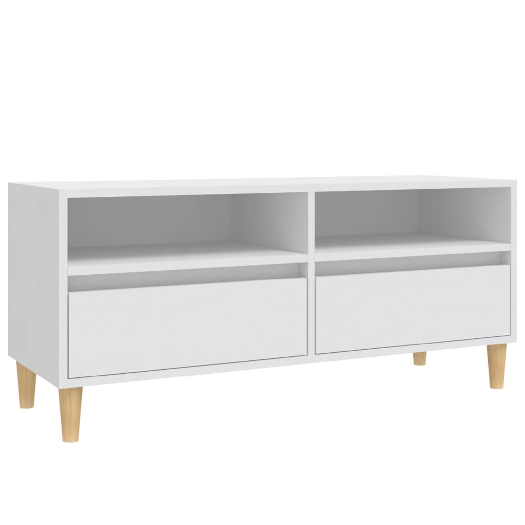 Meuble TV blanc 100x34,5x44,5 cm bois d'ingénierie - XIOS