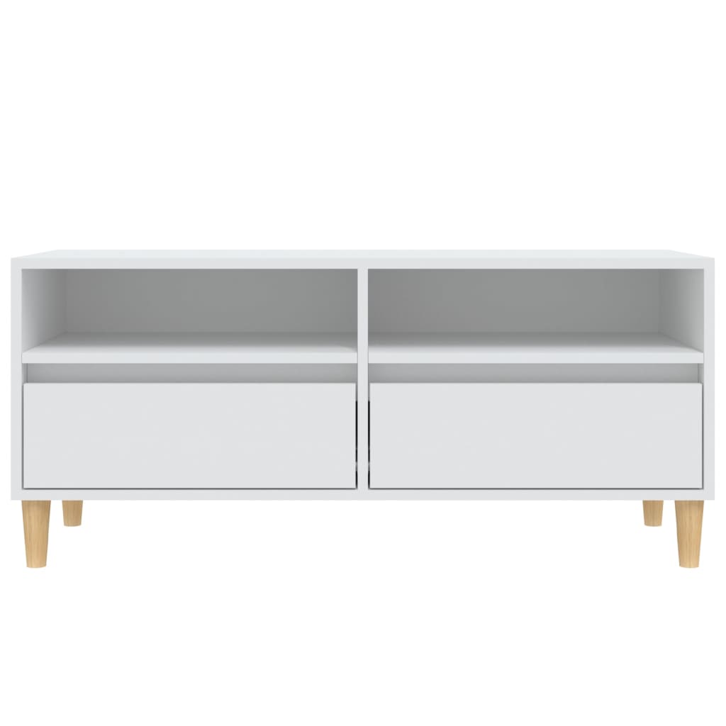 Meuble TV blanc 100x34,5x44,5 cm bois d'ingénierie - XIOS