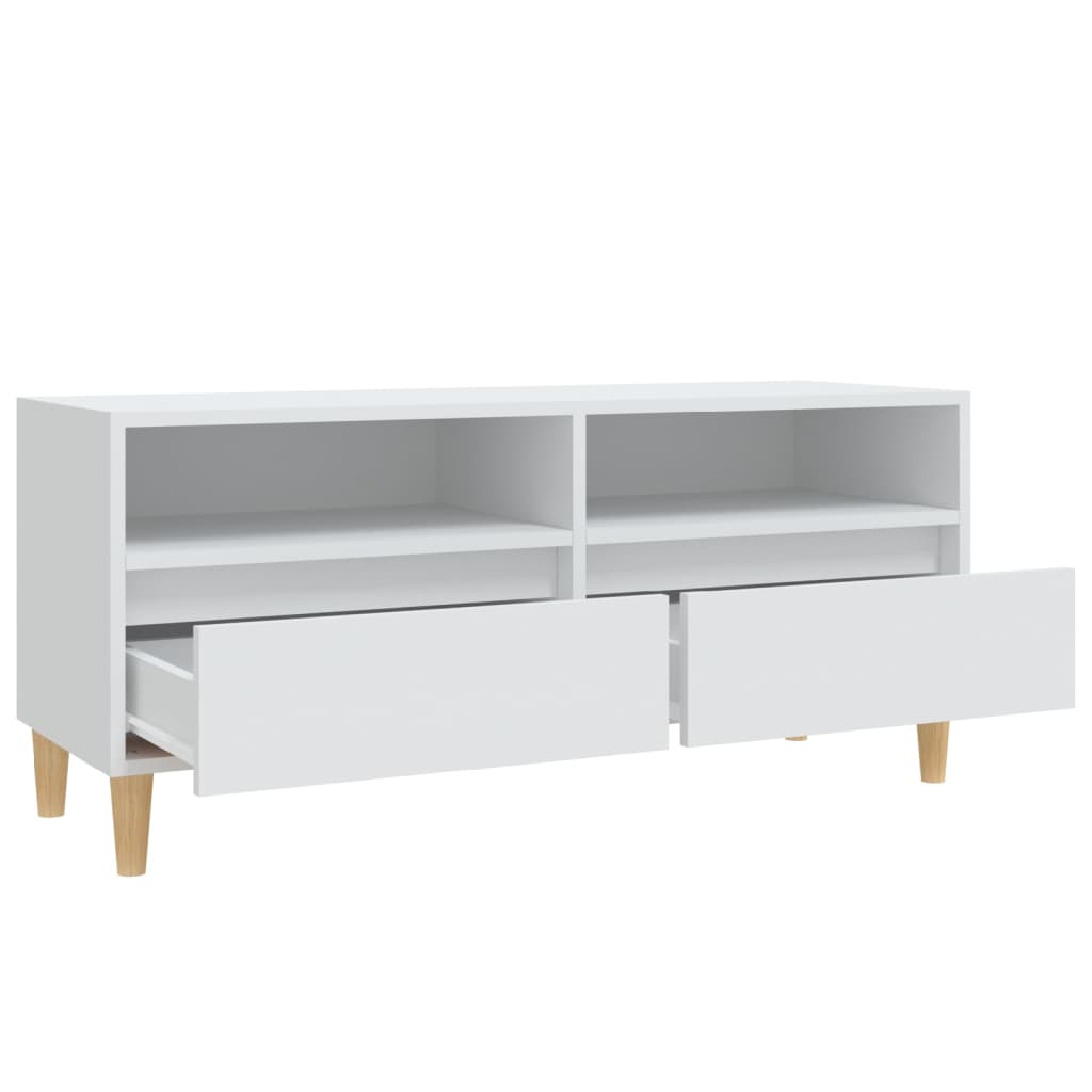Meuble TV blanc 100x34,5x44,5 cm bois d'ingénierie - XIOS
