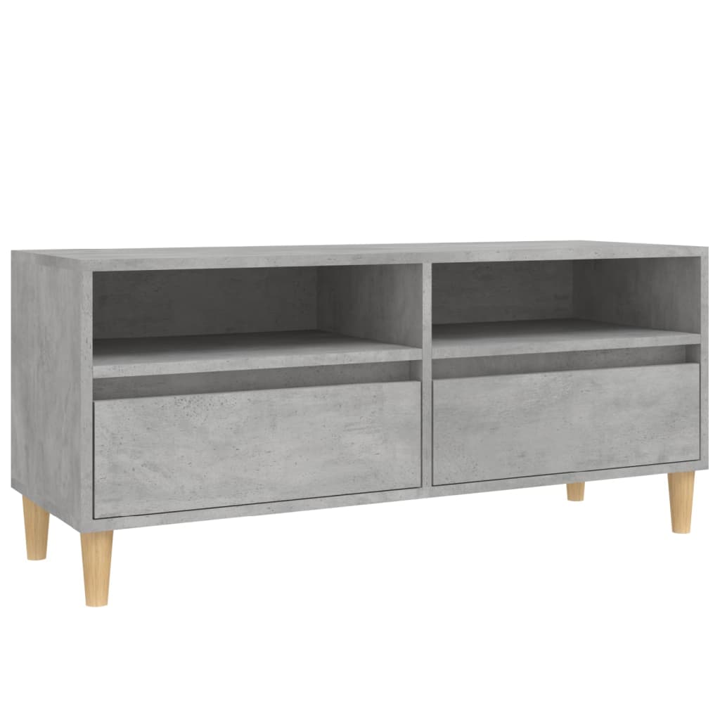 Meuble TV gris béton 100x34,5x44,5 cm bois d'ingénierie - XIOS