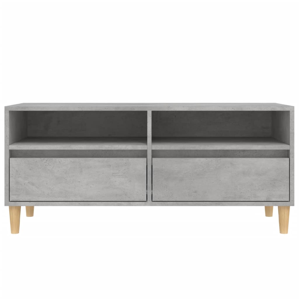 Meuble TV gris béton 100x34,5x44,5 cm bois d'ingénierie - XIOS