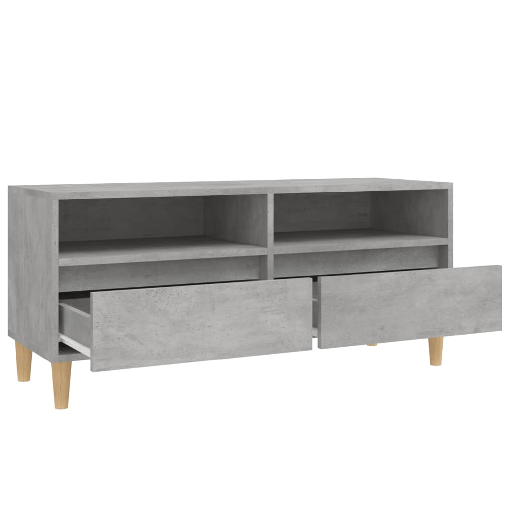 Meuble TV gris béton 100x34,5x44,5 cm bois d'ingénierie - XIOS