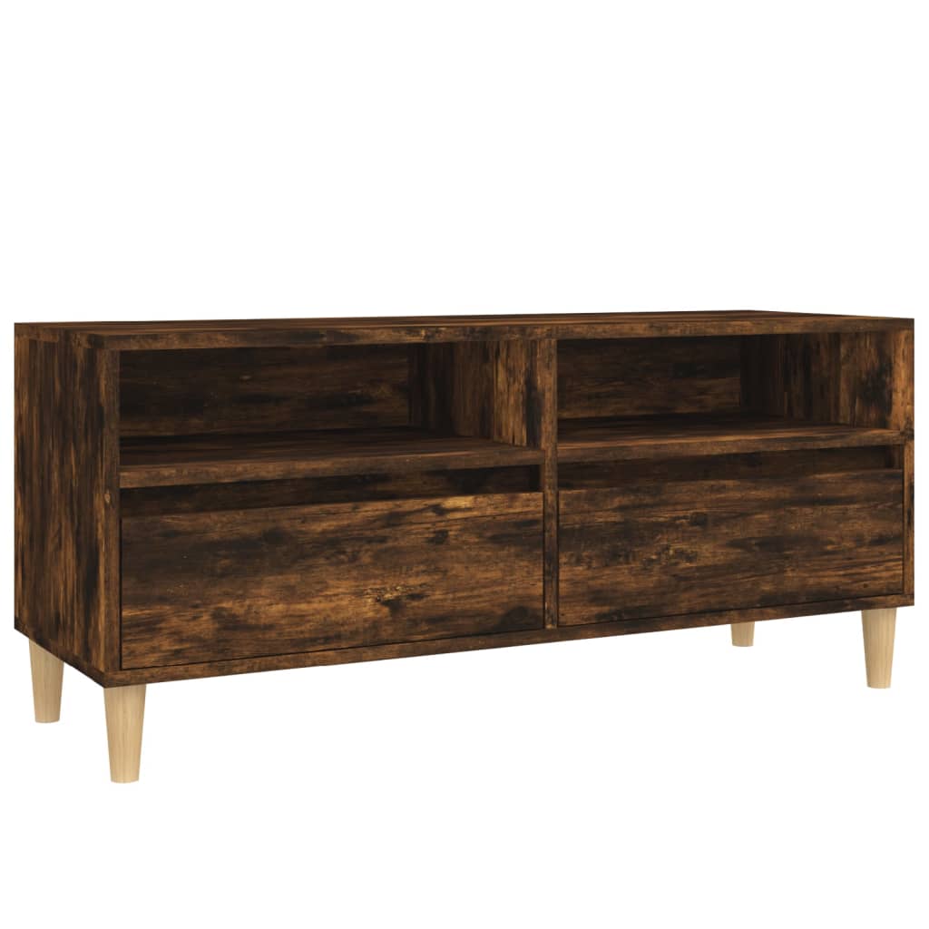 Meuble TV chêne fumé 100x34,5x44,5 cm bois d'ingénierie - XIOS