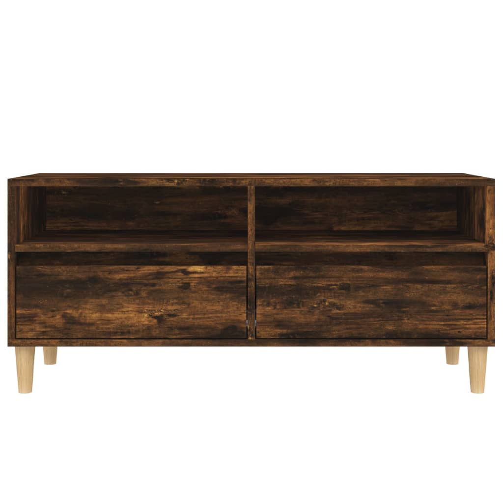 Meuble TV chêne fumé 100x34,5x44,5 cm bois d'ingénierie - XIOS