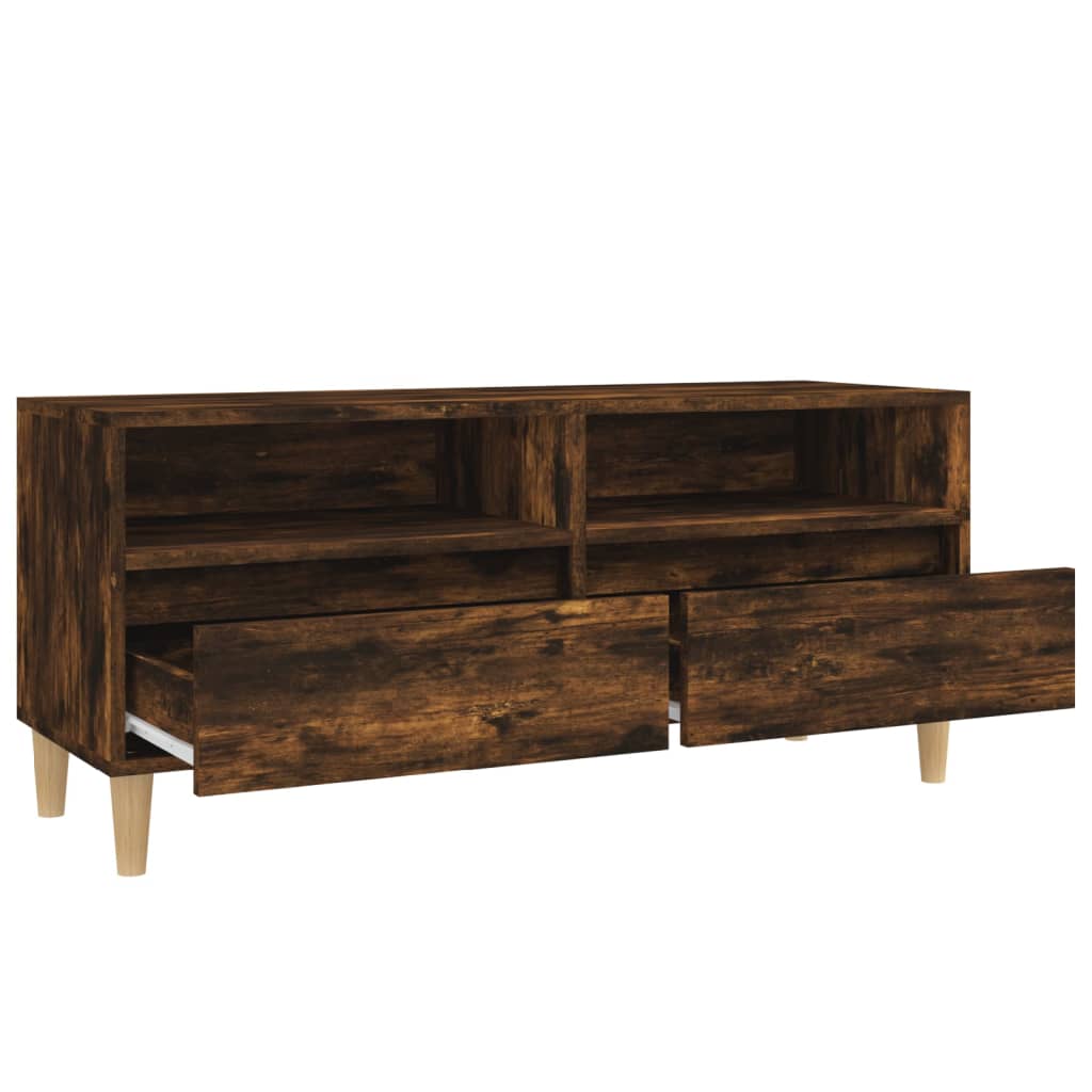 Meuble TV chêne fumé 100x34,5x44,5 cm bois d'ingénierie - XIOS
