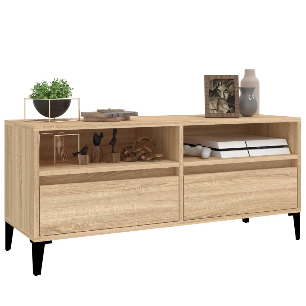 Meuble TV chêne sonoma 100x34,5x44,5 cm bois d'ingénierie - XIOS