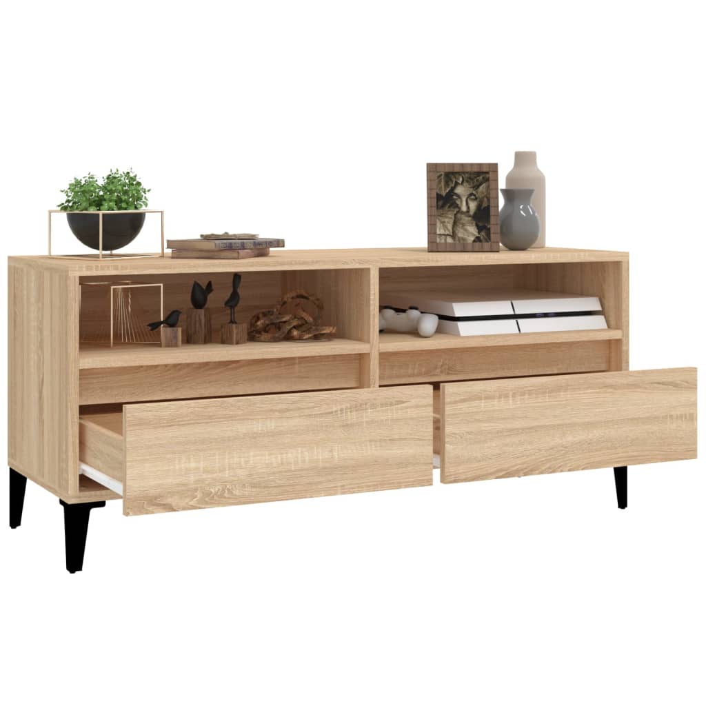 Meuble TV chêne sonoma 100x34,5x44,5 cm bois d'ingénierie - XIOS