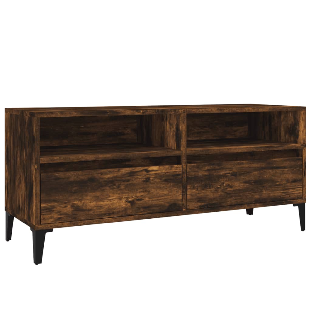Meuble TV chêne fumé 100x34,5x44,5 cm bois d'ingénierie - XIOS