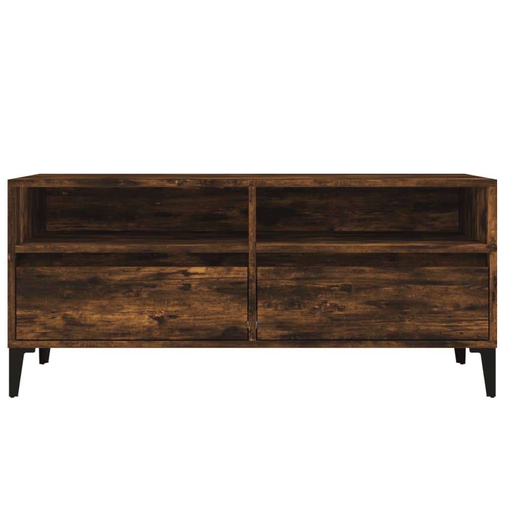 Meuble TV chêne fumé 100x34,5x44,5 cm bois d'ingénierie - XIOS