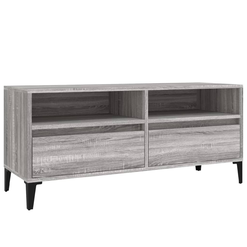 Meuble TV sonoma gris 100x34,5x44,5 cm bois d'ingénierie - XIOS