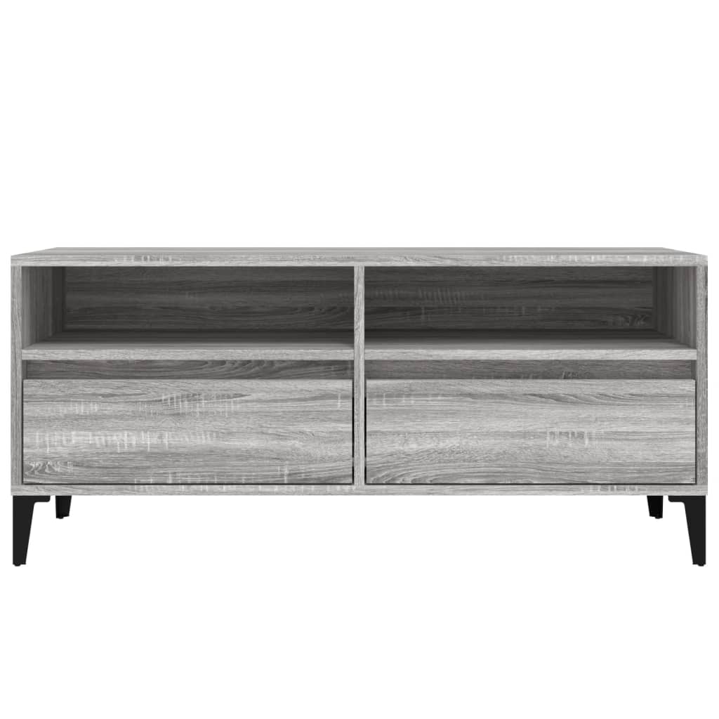 Meuble TV sonoma gris 100x34,5x44,5 cm bois d'ingénierie - XIOS